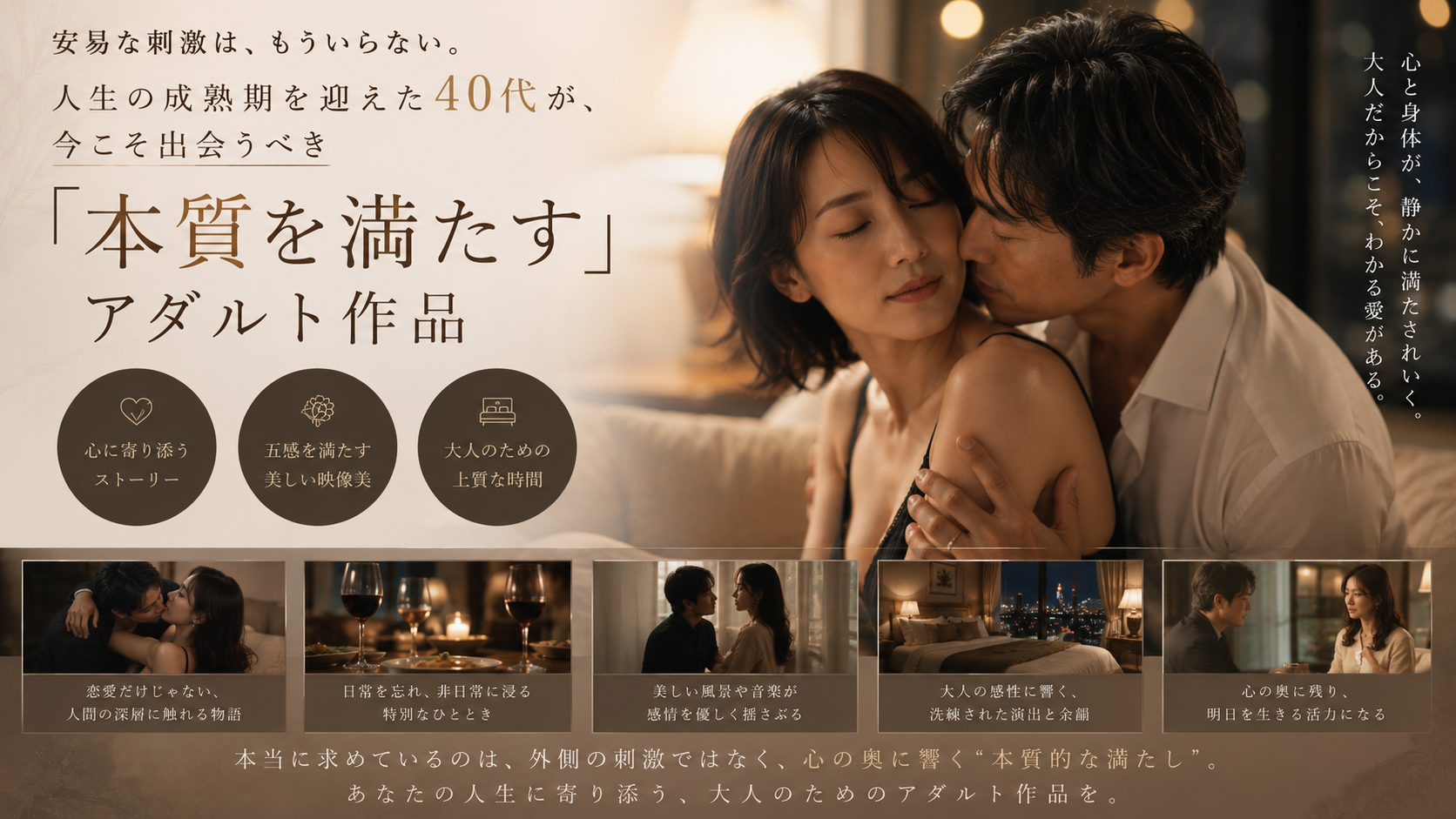 安易な刺激は、もういらない。人生の成熟期を迎えた40代が、今こそ出会うべき「本質を満たす」アダルト作品