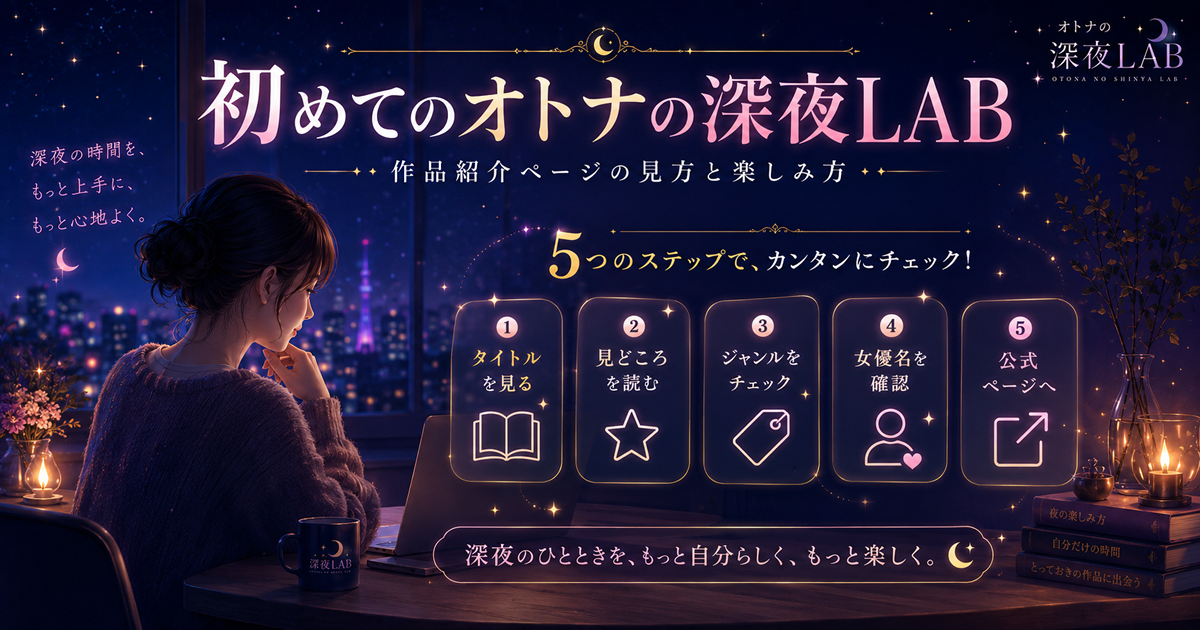 初めてのオトナの深夜LAB｜作品紹介ページの見方と楽しみ方