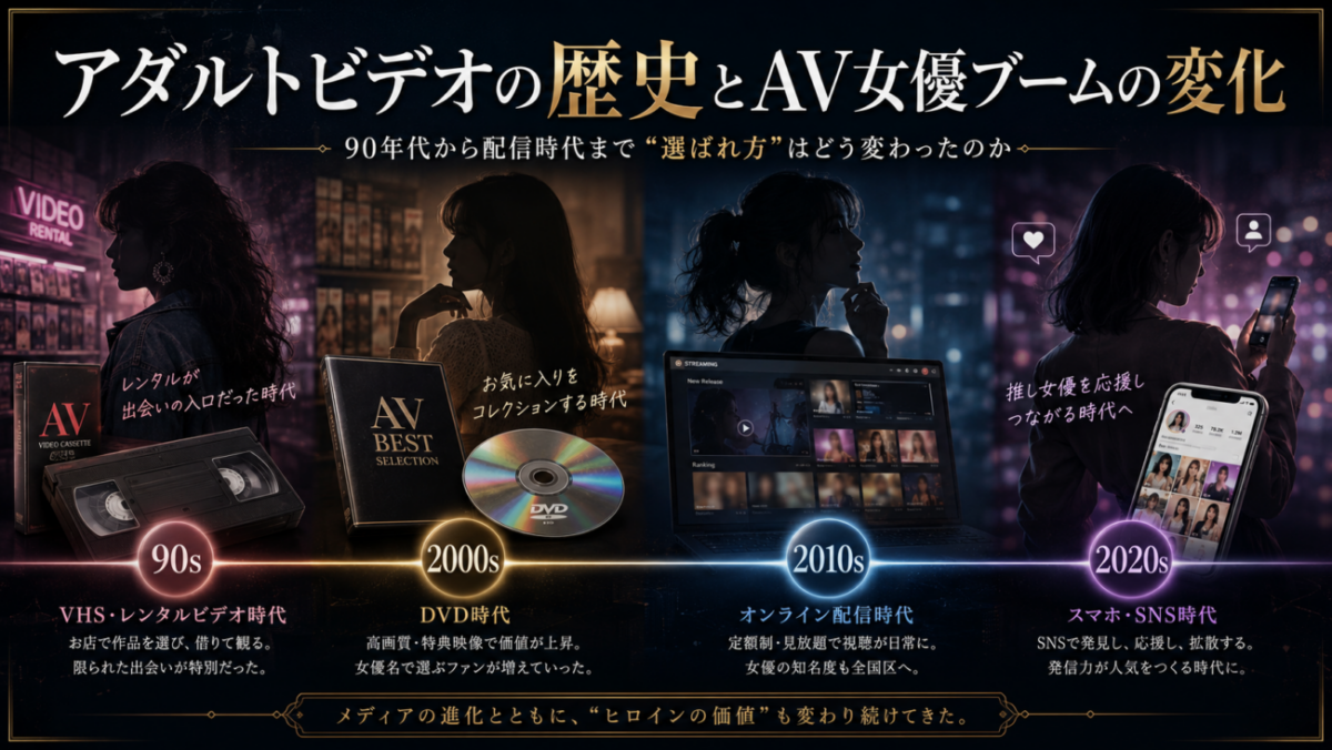 アダルトビデオの歴史とAV女優ブームの変化｜90年代から配信時代まで“選ばれ方”はどう変わったのか